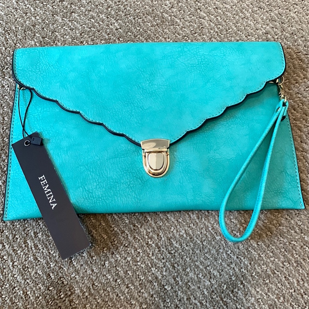New with tags! Teal envelope style bag